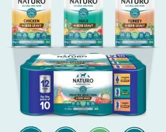 Naturo Adult Dog Cans Poultry Selection in Herb GRAVY 390g 12pk