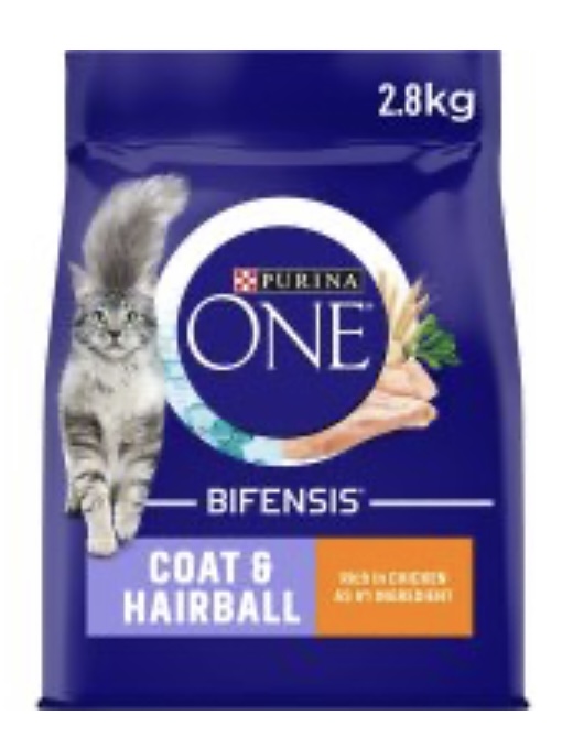 Purina one coat & hairball  cat biscuits Chicken 2.8kg
