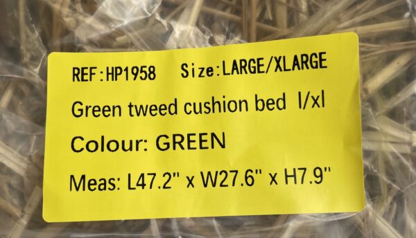 House of Paws Green Cushion Tweed Dog Bed L/XL - Image 5