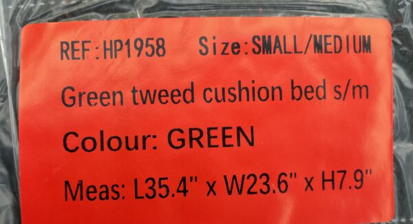 House of Paws Green Cushion Tweed Dog Bed L/XL - Image 4