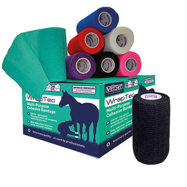 VETSET WRAPTEC COHESIVE BANDAGE 100MM