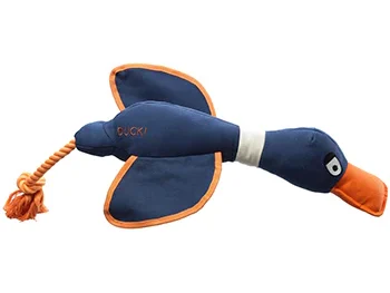 House of Paws Duck Canvas Thrower Dog Toy Navy - Large 52cm