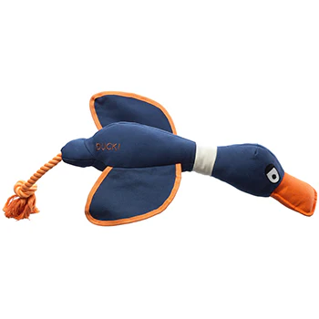 House of Paws Duck Canvas Thrower Dog Toy Navy - Large 52cm