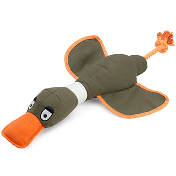 House of Paws Duck Canvas Thrower Dog Toy Navy - Large 52cm - Image 3