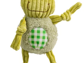 House of Paws Squeaky Gingham & Cord Frog Dog Toy