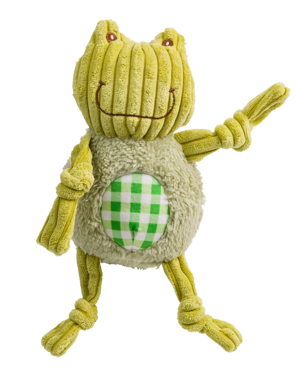 House of Paws Squeaky Gingham & Cord Frog Dog Toy