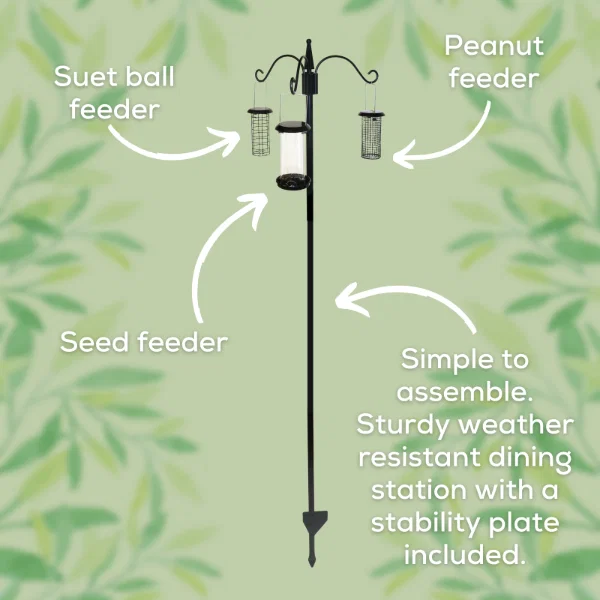 Copdock Mill Wild Bird Complete Dining Station With 3 Feeders - Image 4