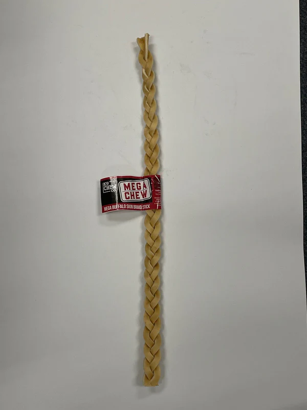 K9 Chew Co. Mega Buffalo Skin Braided Stick for dogs