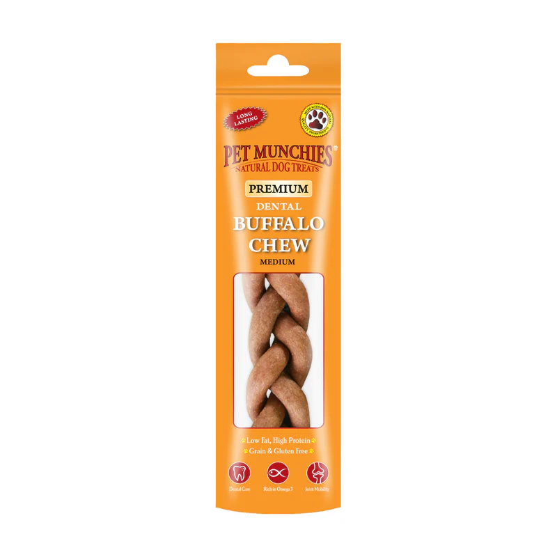 Pet Munchies Medium Dental Buffalo Dog Chews
