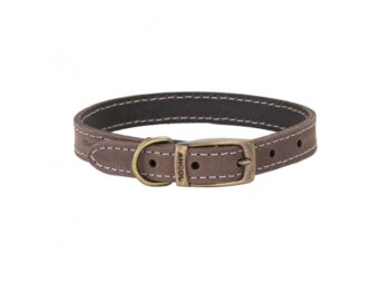 Ancol Timberwolf Leather Dog Collar Sable