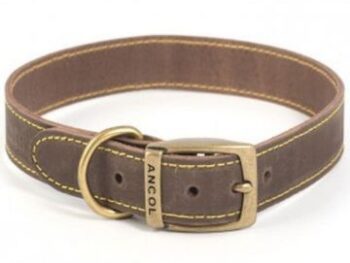 Ancol Timberwolf Leather Collar Sable