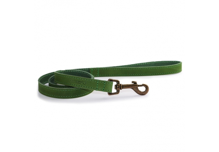 Ancol Timberwolf Leather Dog Lead Green 1m x 19mm