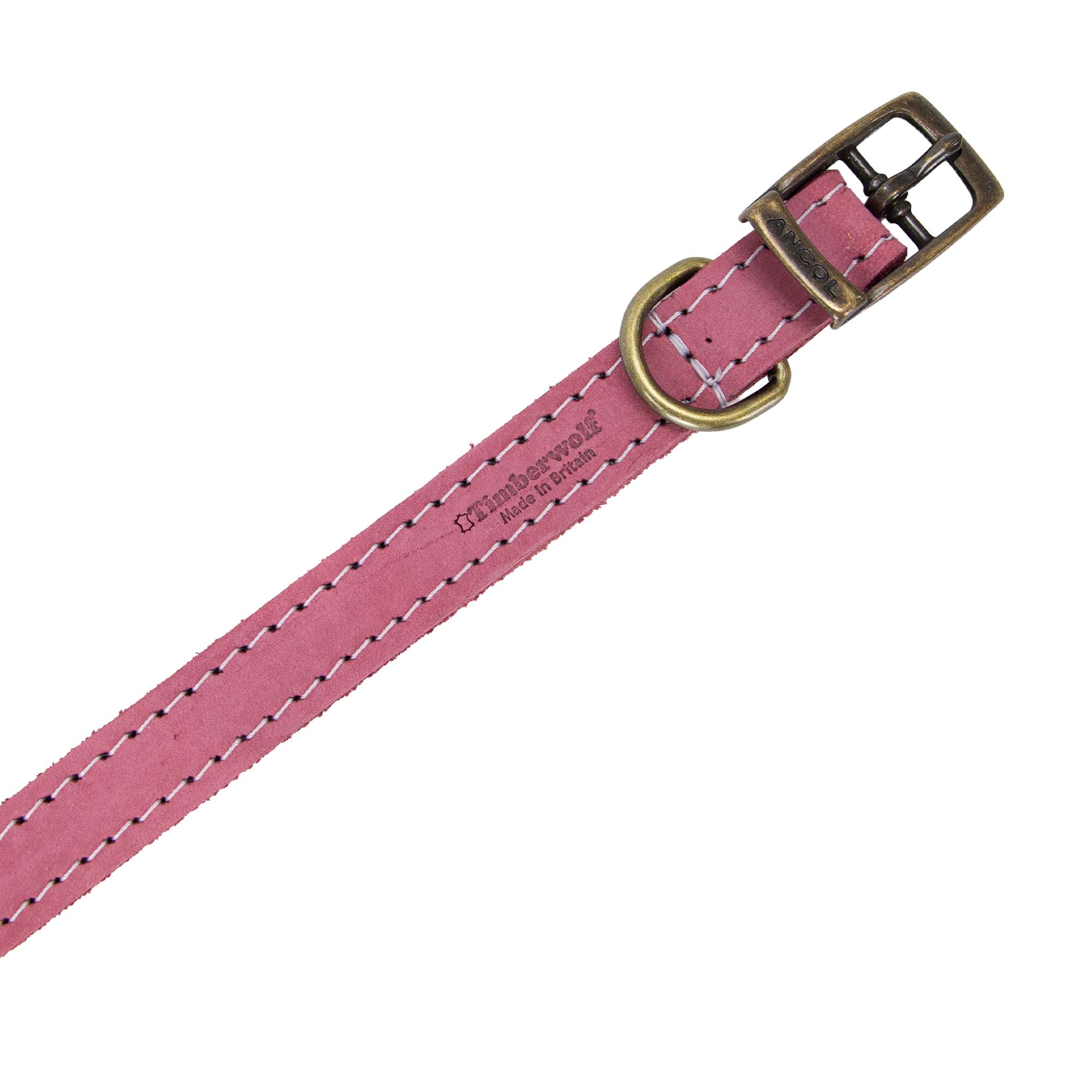 Ancol Timberwolf Leather Dog Collar Raspberry - Image 2